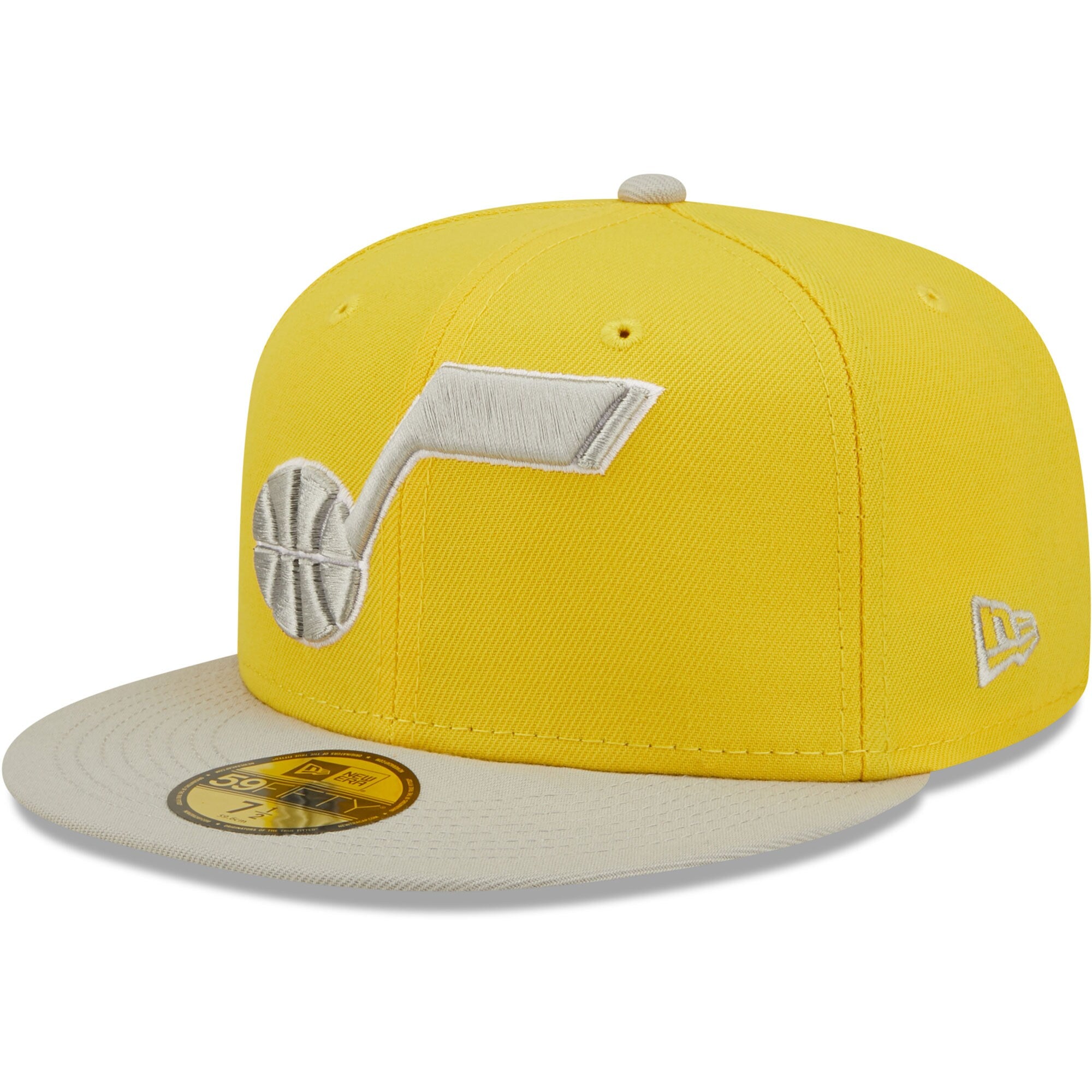 Utah Jazz New Era Color Pack 59FIFTY Fitted Hat - Yellow/Gray
