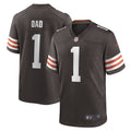 Men s Nike Number 1 Dad Brown Cleveland Browns Game Jersey