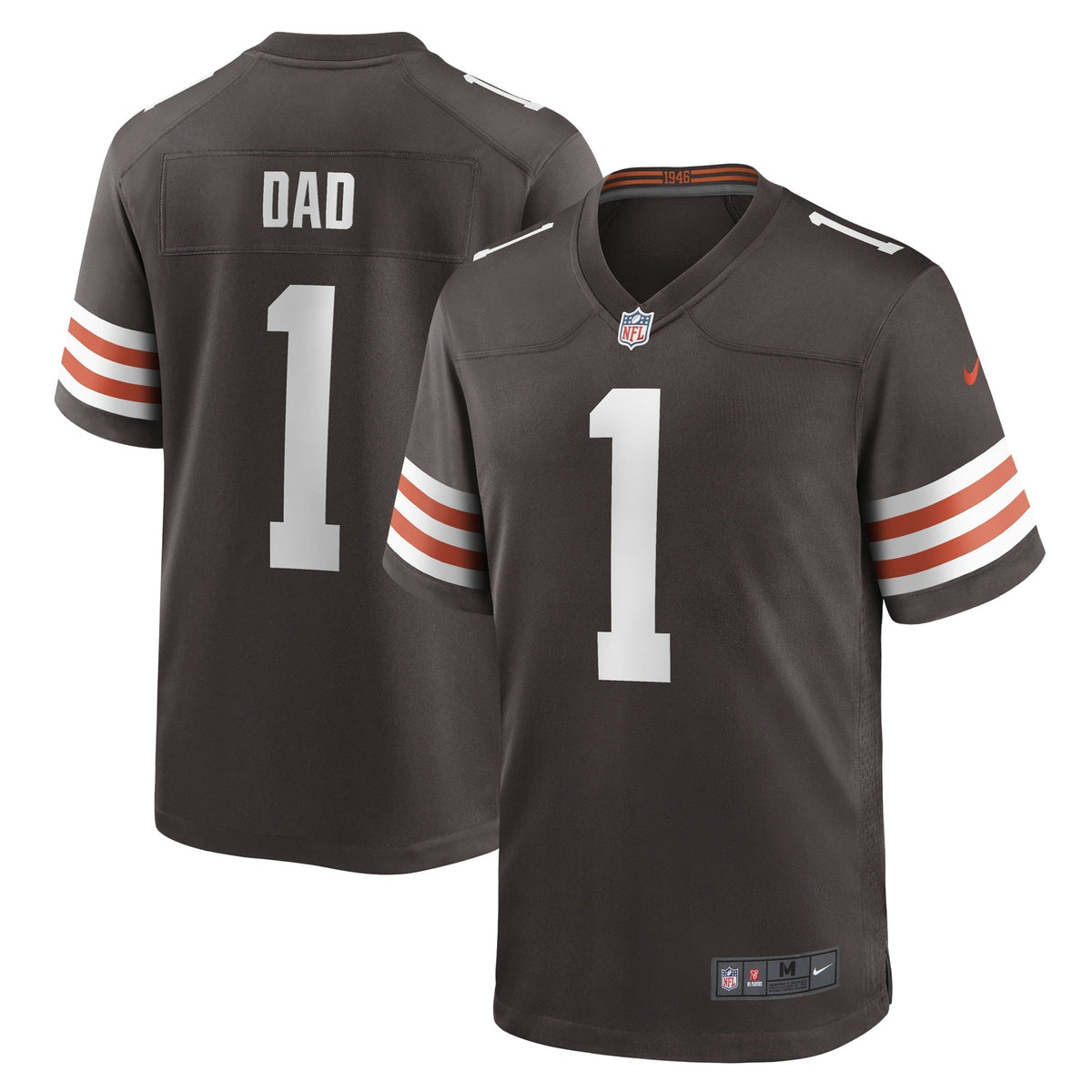 Men s Nike Number 1 Dad Brown Cleveland Browns Game Jersey