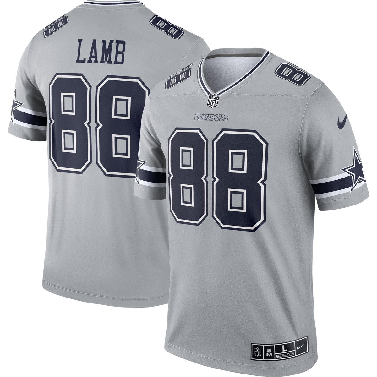 Men s Nike CeeDee Lamb Gray Dallas Cowboys Inverted Legend Jersey