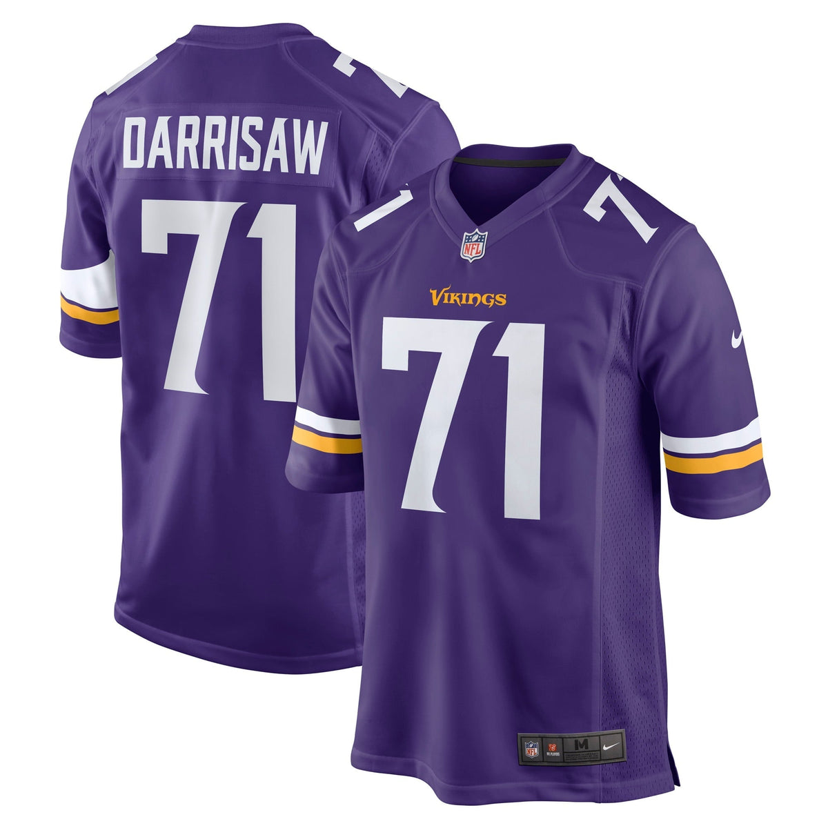Men s Nike Christian Darrisaw Purple Minnesota Vikings Game Jersey