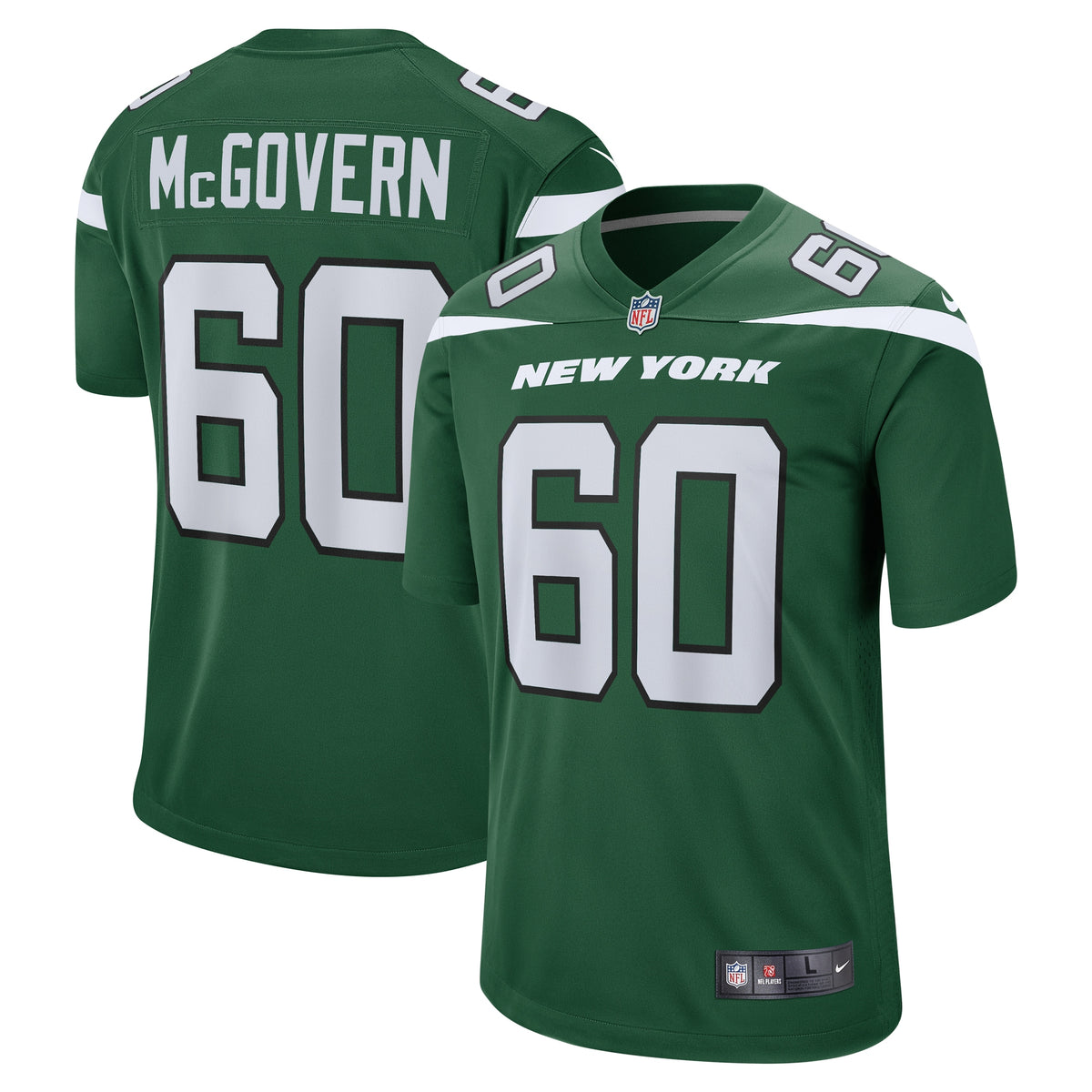 Connor McGovern New York Jets Nike Game Jersey   Gotham Green