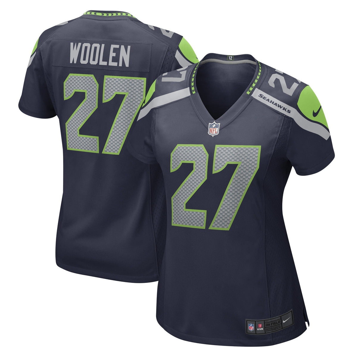 Women s Nike Tariq Woolen College Navy Seattle Seahawks Game Player Jersey