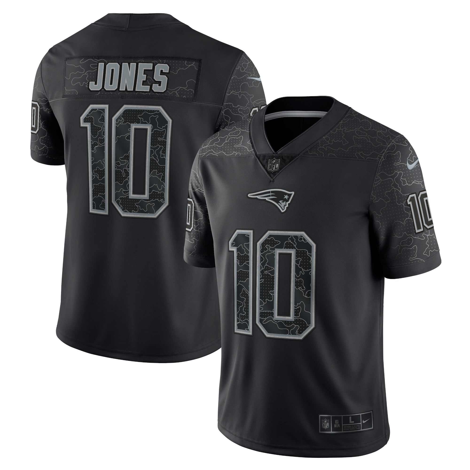 Mac Jones New England Patriots Nike RFLCTV Limited Jersey   Black