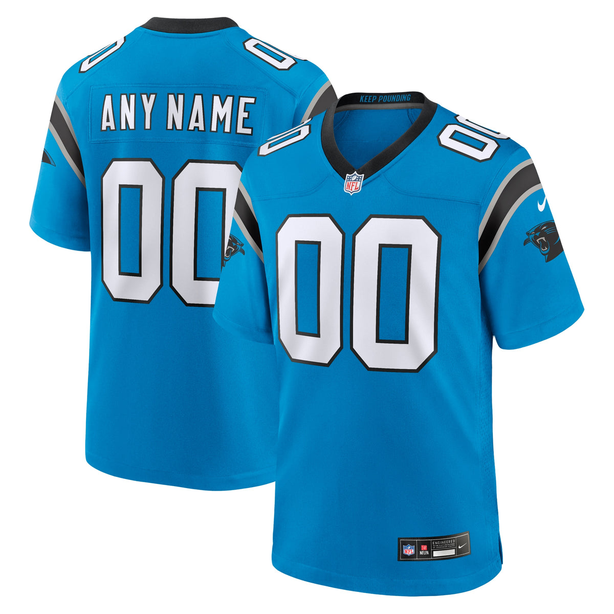 Carolina Panthers Nike Alternate Custom Game Jersey   Blue