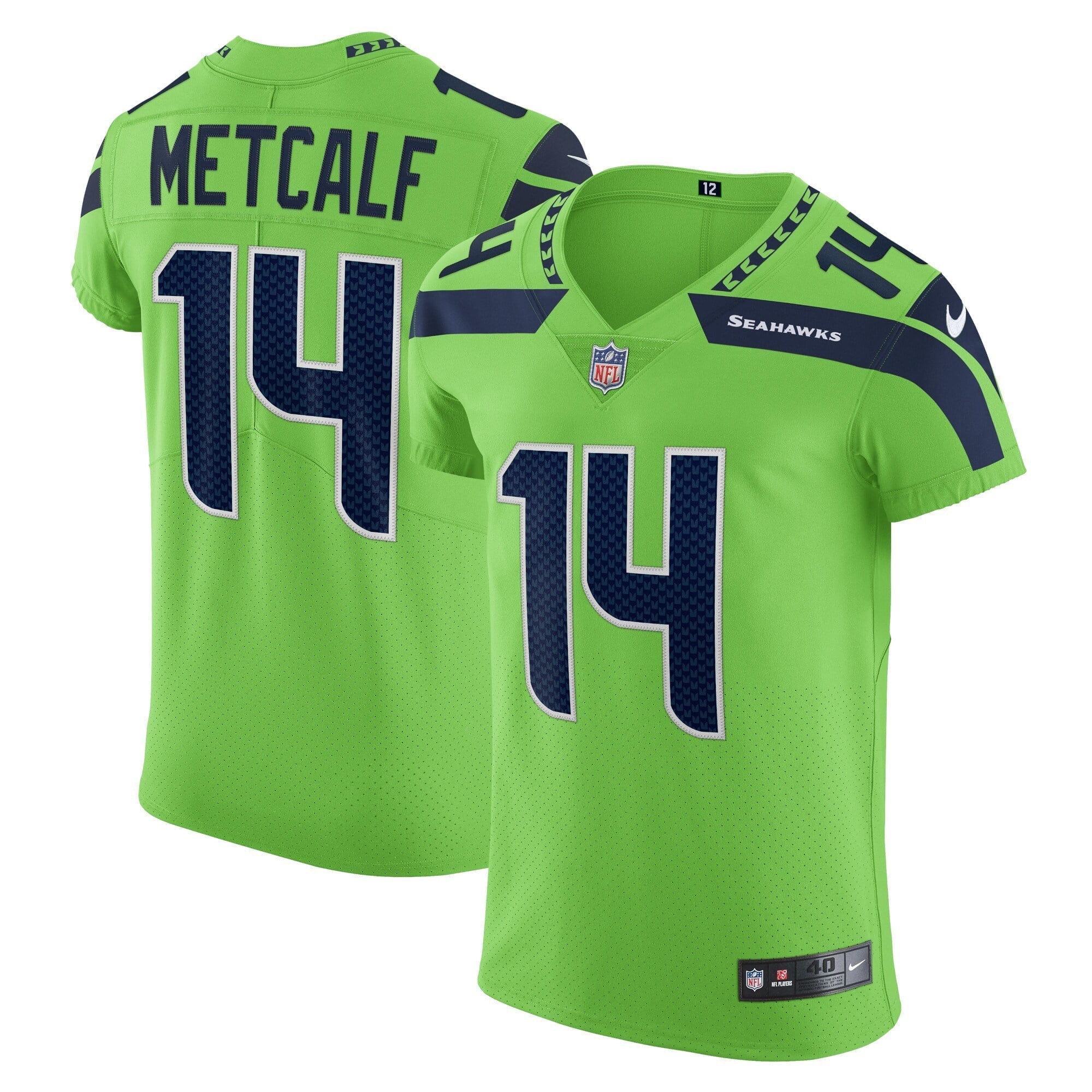 Men s Nike DK Metcalf Neon Green Seattle Seahawks Alternate Vapor Elite Player Jersey