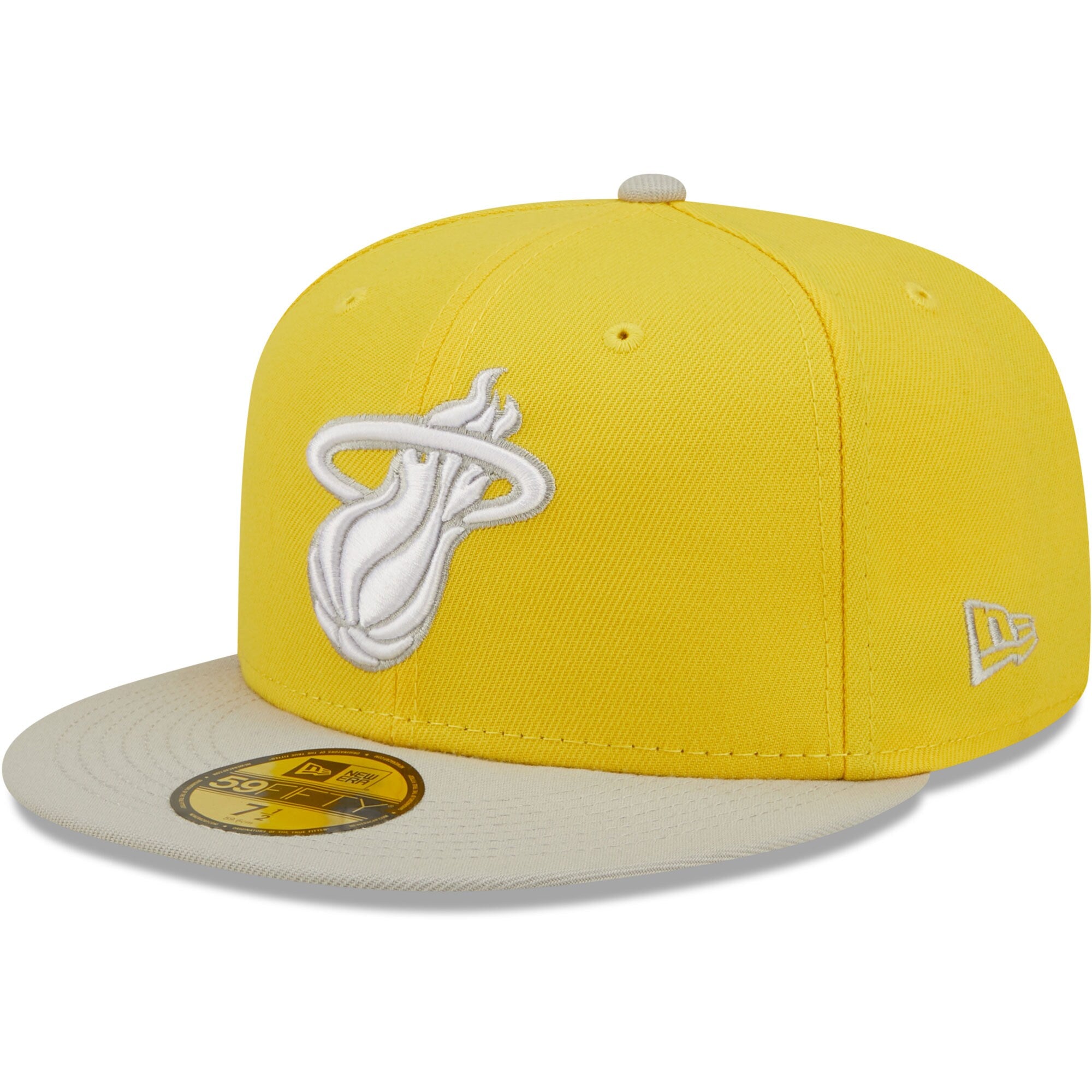 Miami Heat New Era Color Pack 59FIFTY Fitted Hat - Yellow/Gray