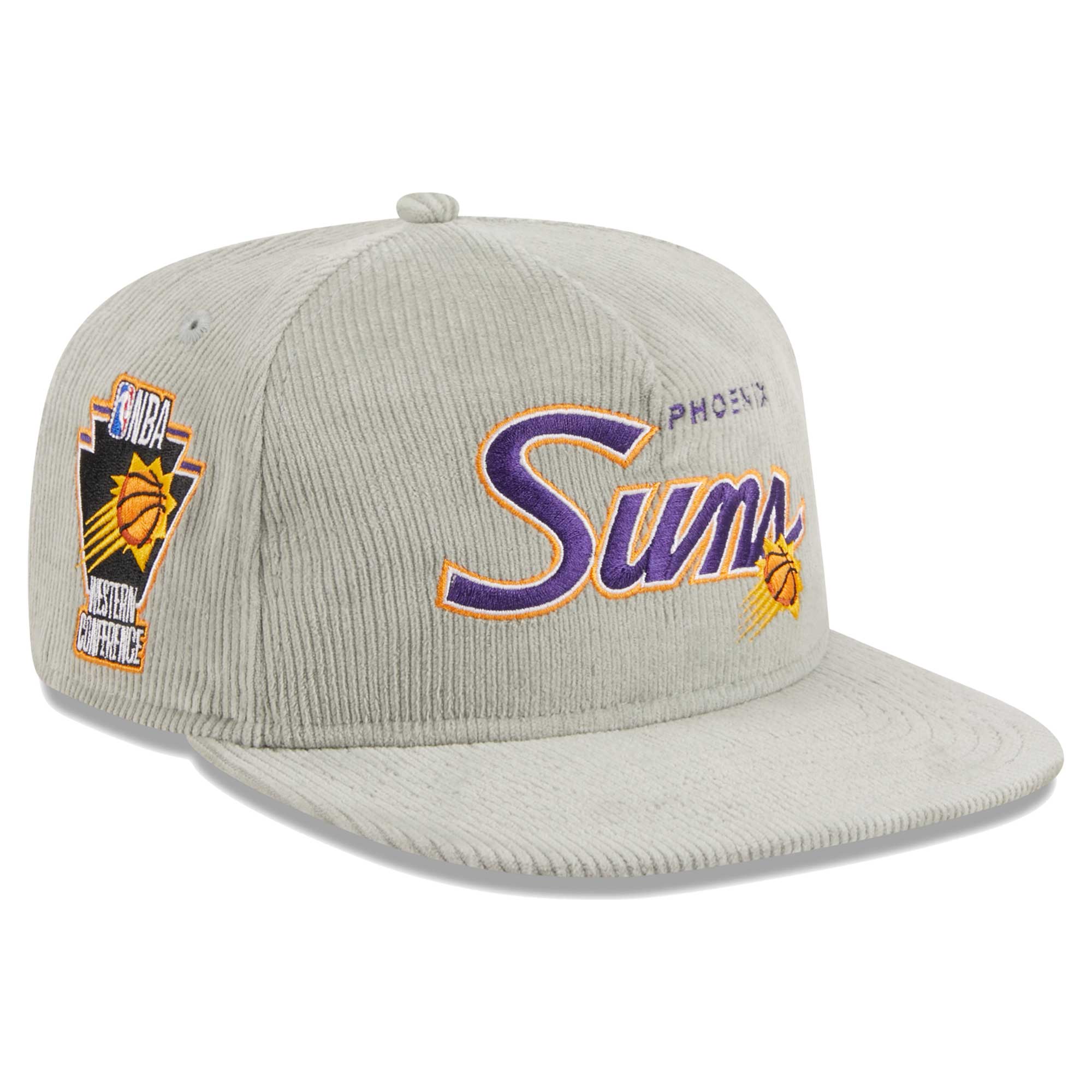 Phoenix Suns New Era The Golfer Corduroy 9FIFTY Snapback Hat - Gray