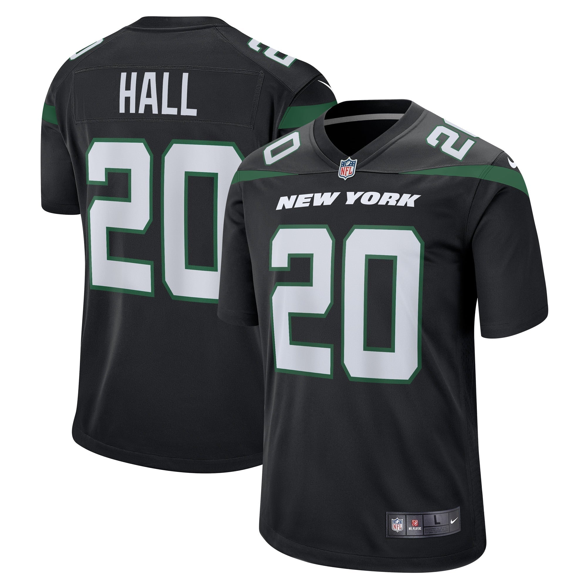 Men s Nike Breece Hall Stealth Black New York Jets Alternate Game Player Jersey