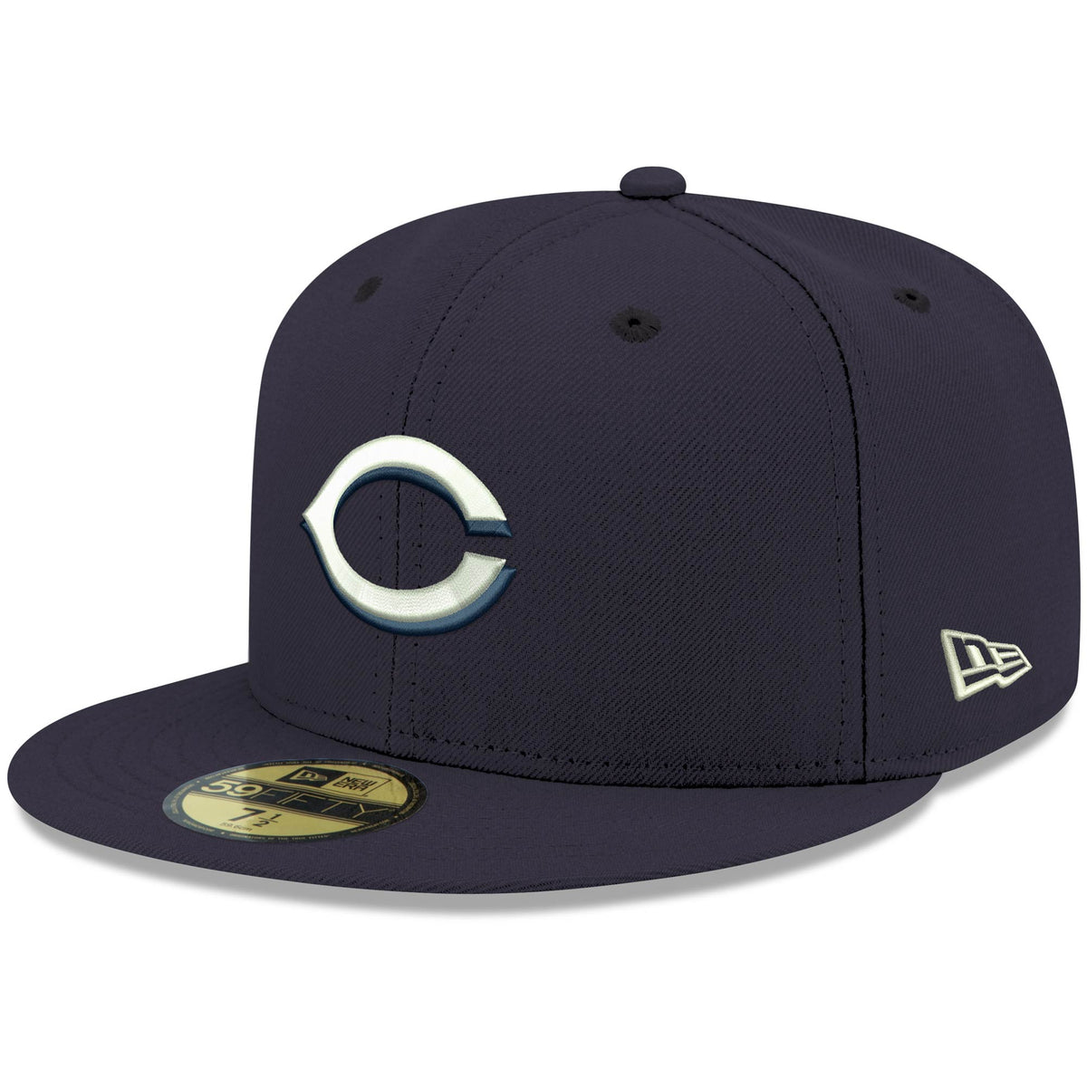 Cincinnati Reds New Era White Logo 59FIFTY Fitted Hat - Navy