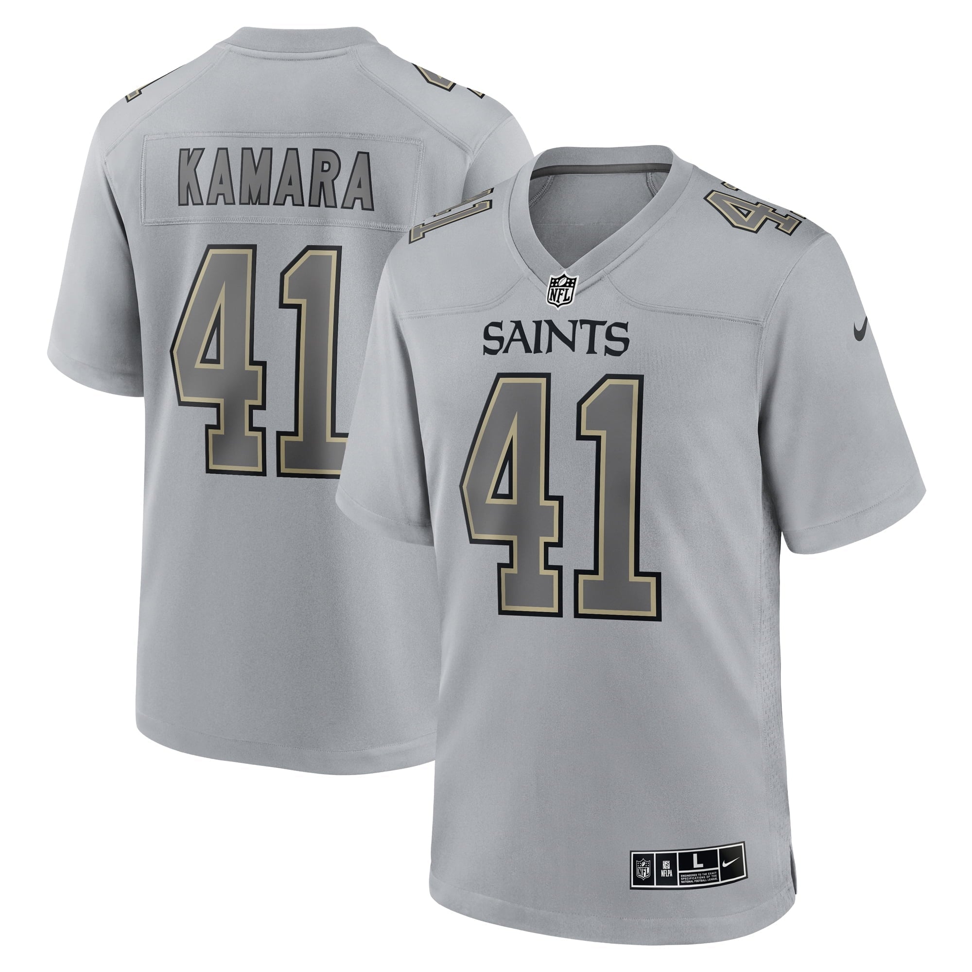 Men s Nike Alvin Kamara Gray New Orleans Saints Atmosphere Fashion Game Jersey
