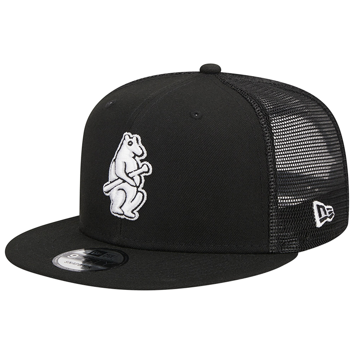 Chicago Cubs New Era Cooperstown Collection Trucker 9FIFTY Snapback Hat - Black