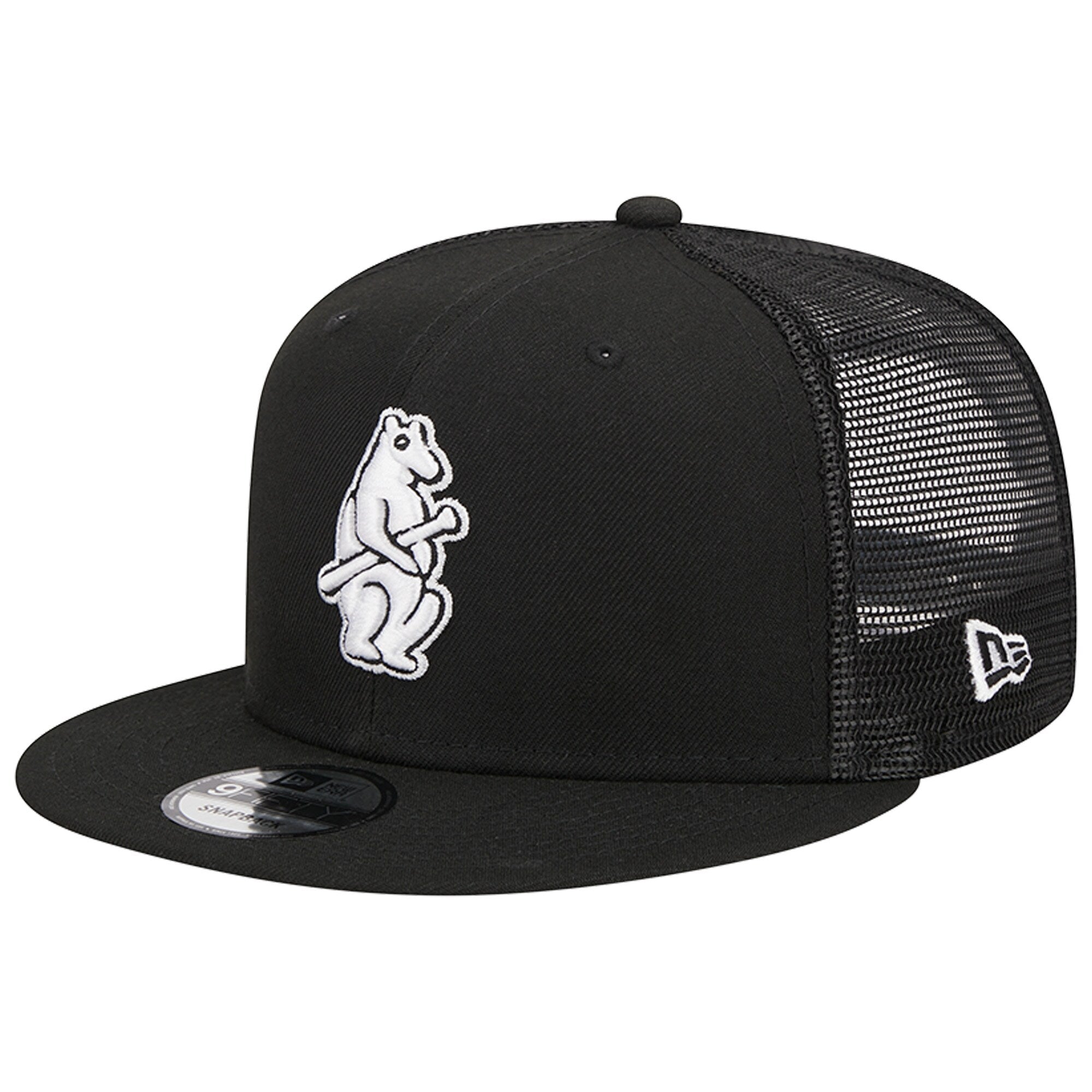 Chicago Cubs New Era Cooperstown Collection Trucker 9FIFTY Snapback Hat - Black
