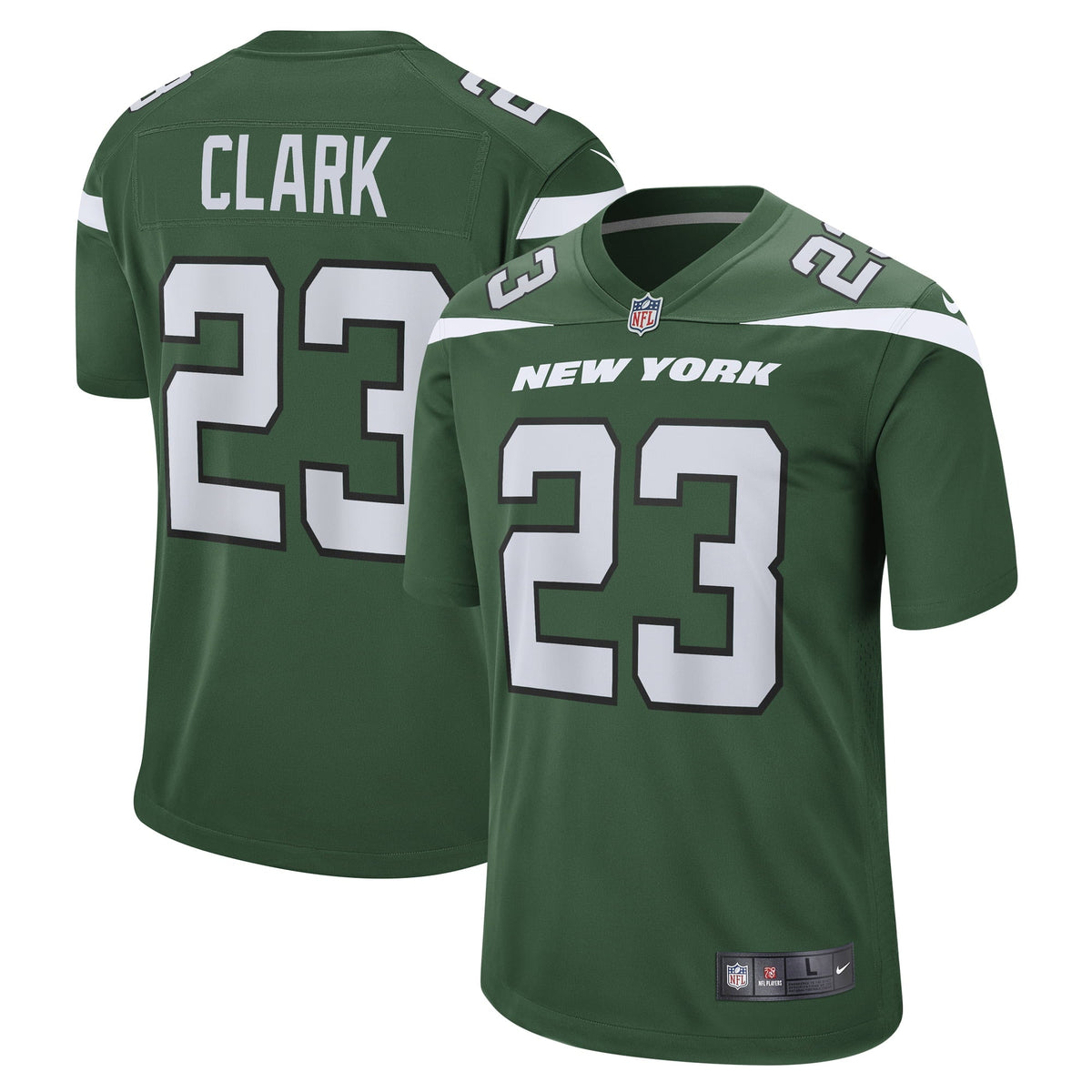 Men s Nike Chuck Clark Gotham Green New York Jets Team Game Jersey