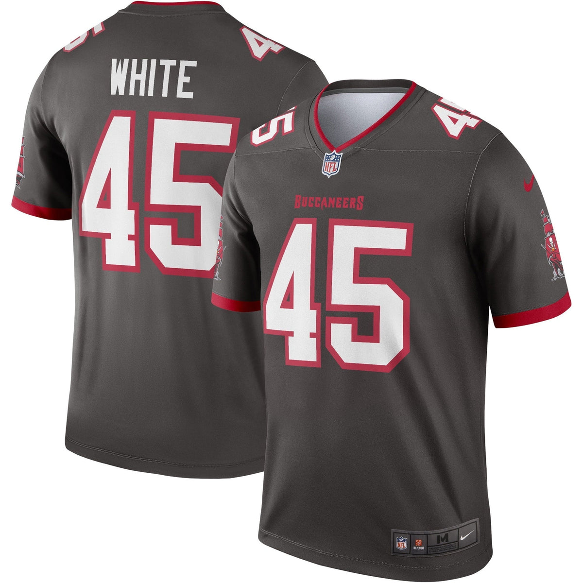 Men s Nike Devin White Pewter Tampa Bay Buccaneers Alternate Legend Jersey