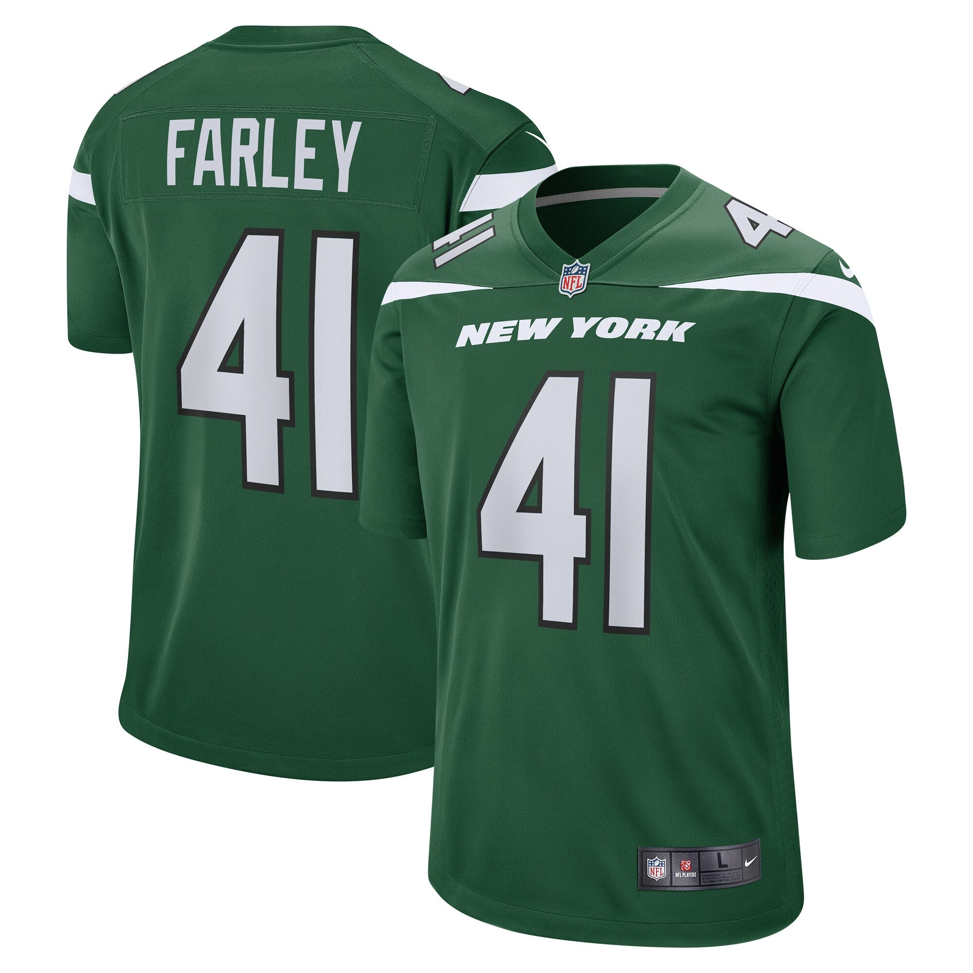Matthias Farley New York Jets Nike Game Jersey   Gotham Green