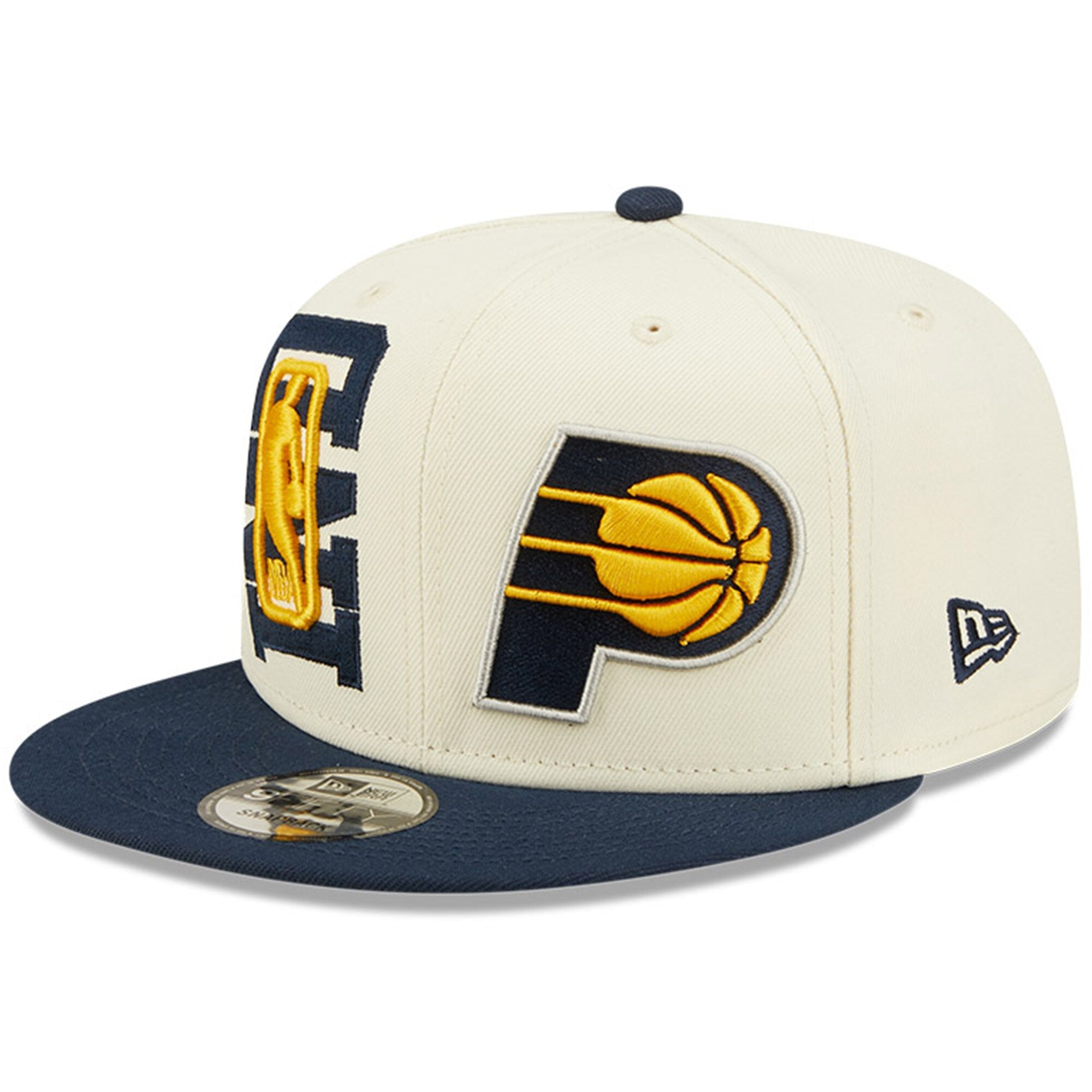 Indiana Pacers New Era 2022 NBA Draft 9FIFTY Snapback Adjustable Hat - Cream/Navy