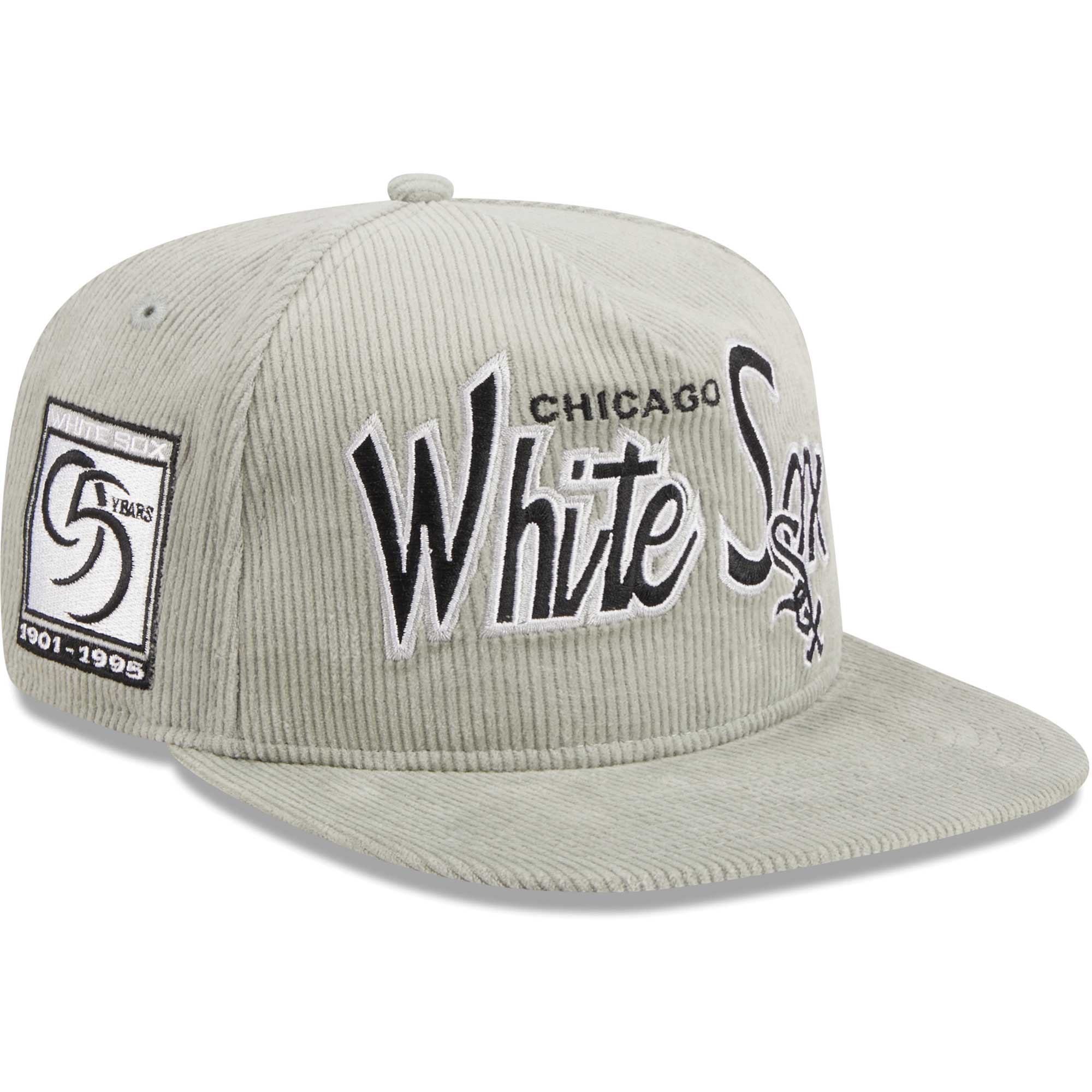 Chicago White Sox New Era Corduroy Golfer Adjustable Hat - Gray