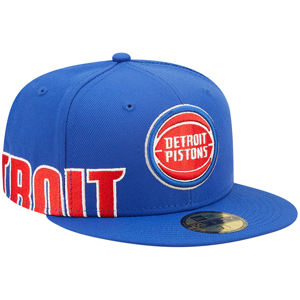 Detroit Pistons New Era Side Split 59FIFTY Fitted Hat - Blue