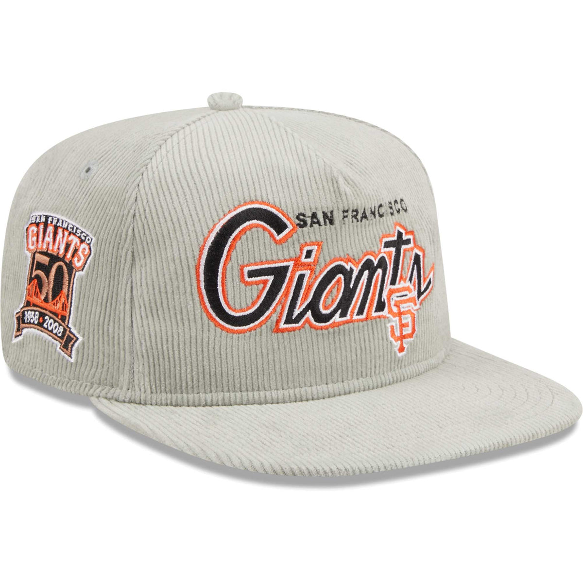 San Francisco Giants New Era Corduroy Golfer Adjustable Hat - Gray