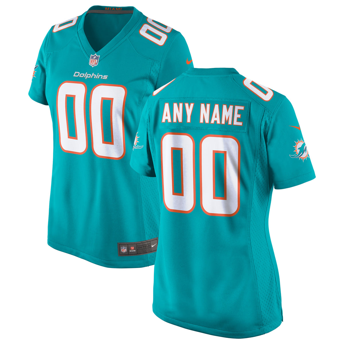 Miami Dolphins Nike Women s Custom Game Jersey   Aqua