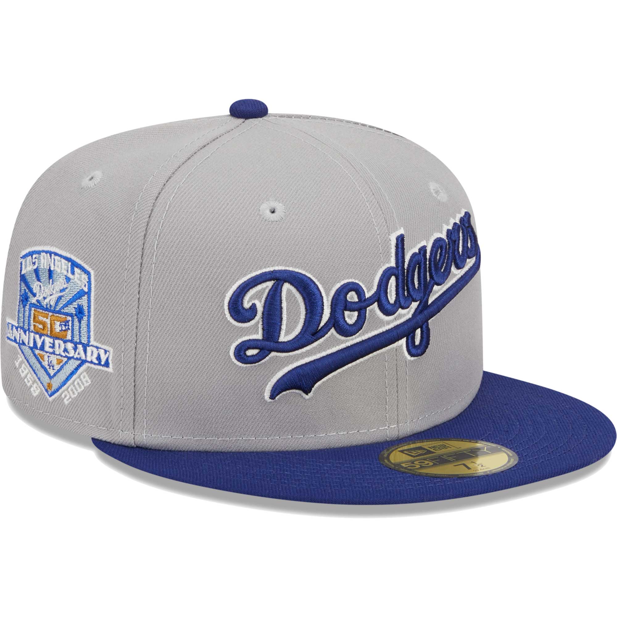 Los Angeles Dodgers New Era Retro Jersey Script 59FIFTY Fitted Hat - Gray