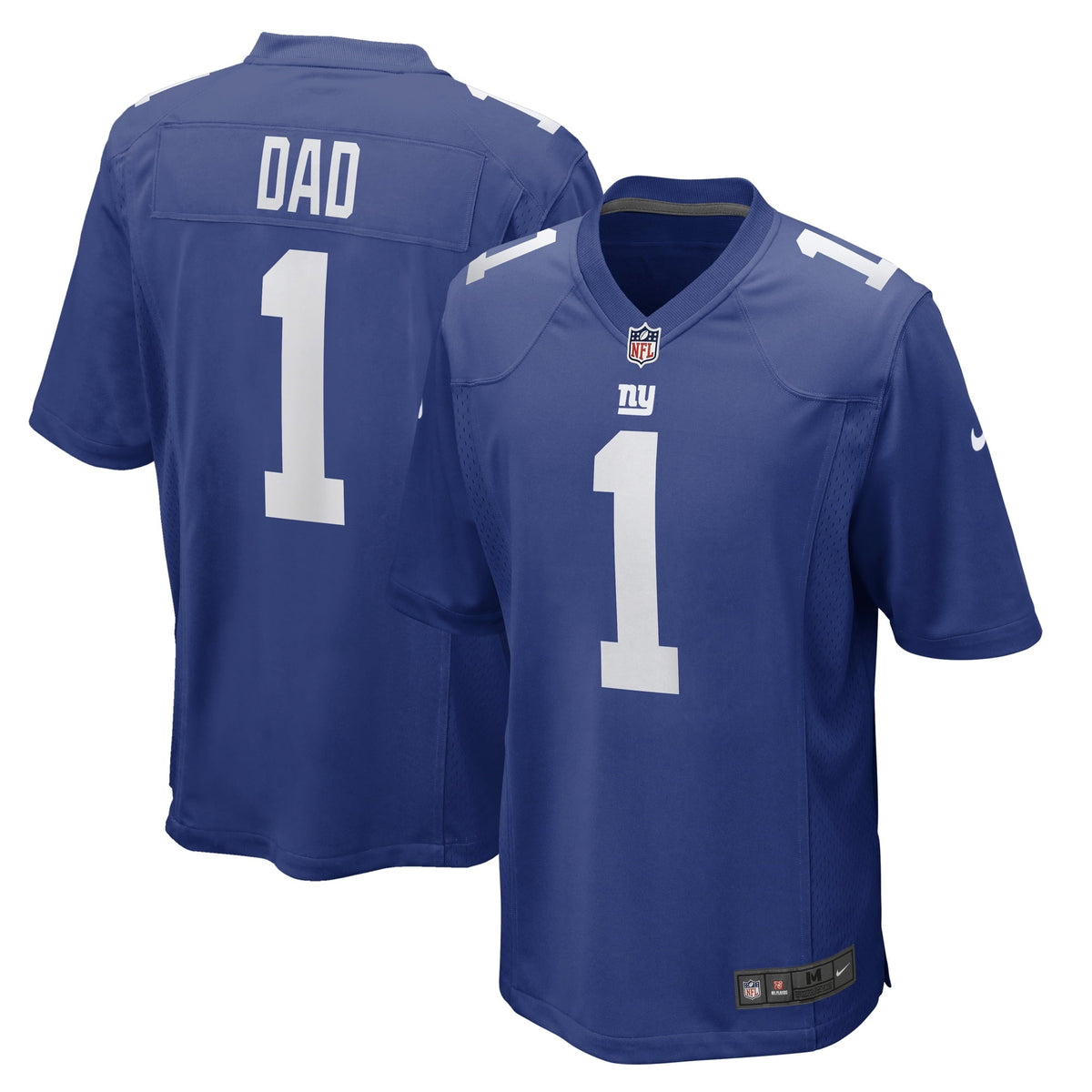 Men s Nike Number 1 Dad Royal New York Giants Game Jersey