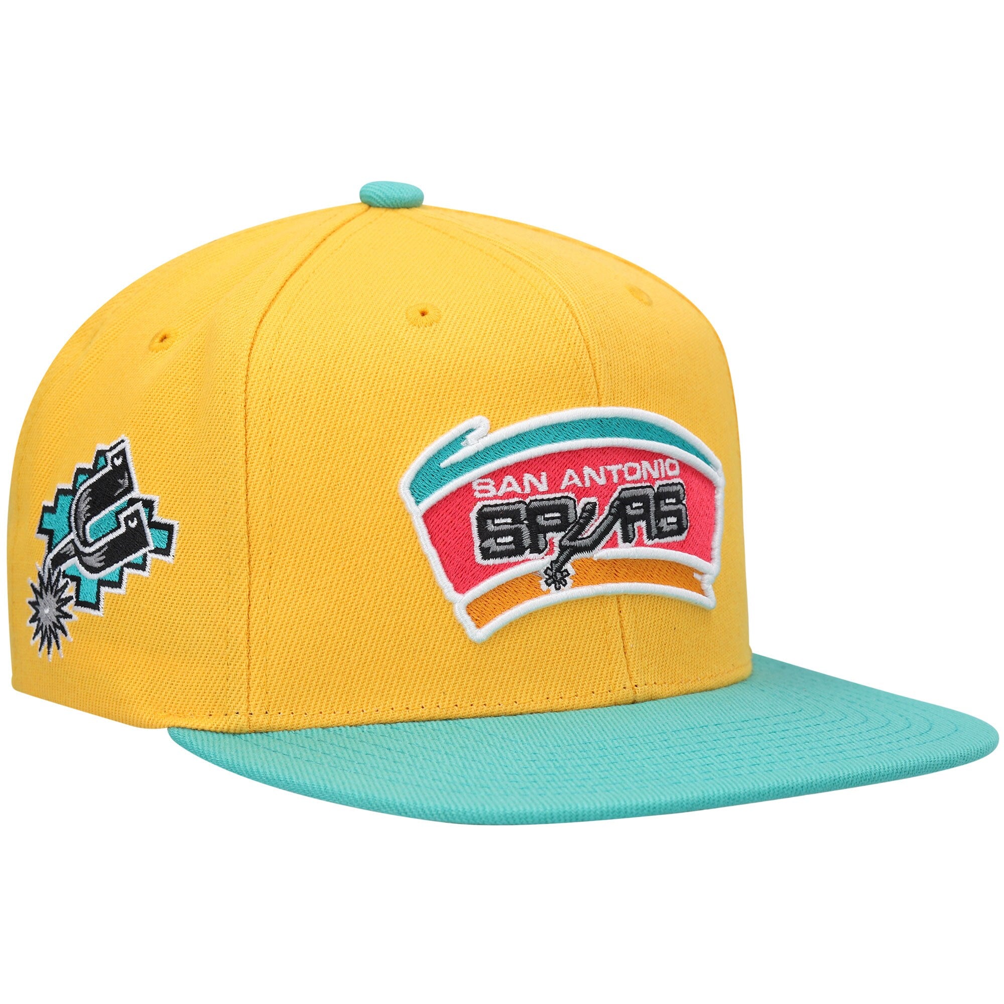 San Antonio Spurs Mitchell & Ness Hardwood Classics Snapback Hat - Yellow