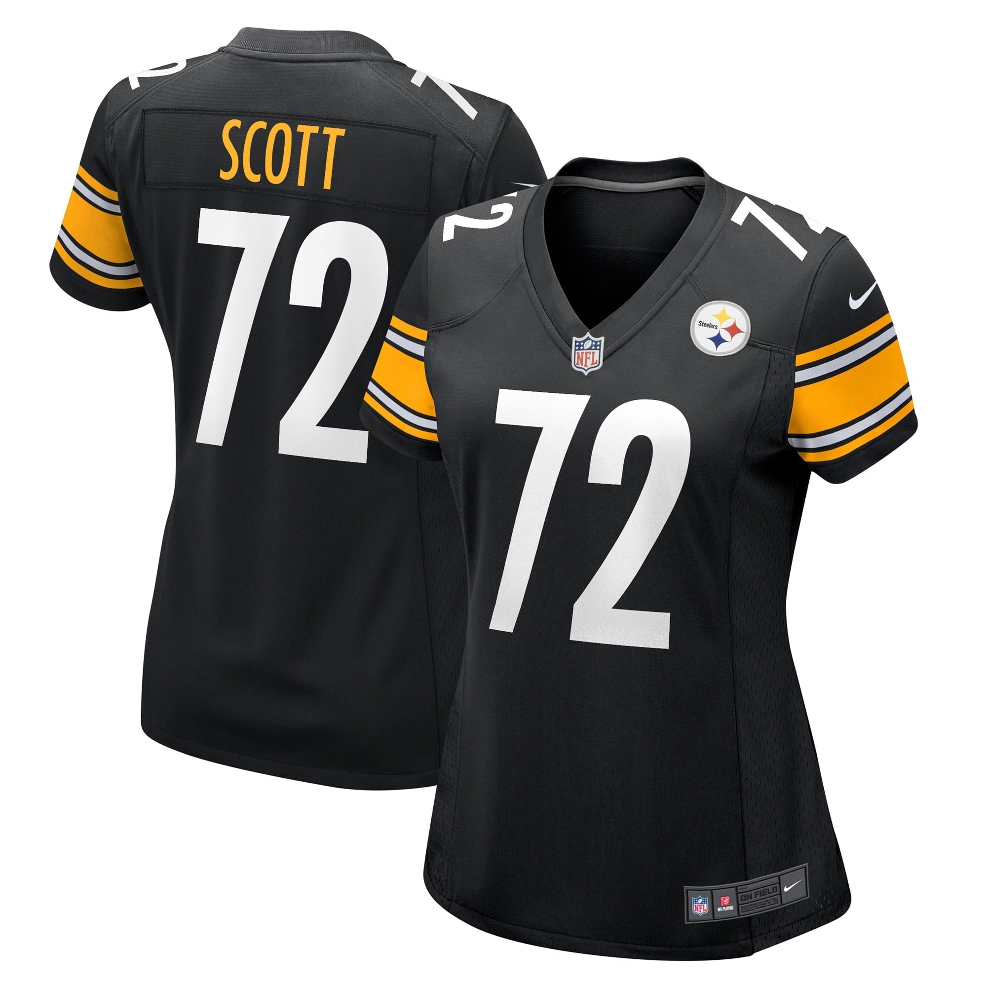 Women s Nike Trent Scott Black Pittsburgh Steelers Game Player Jersey