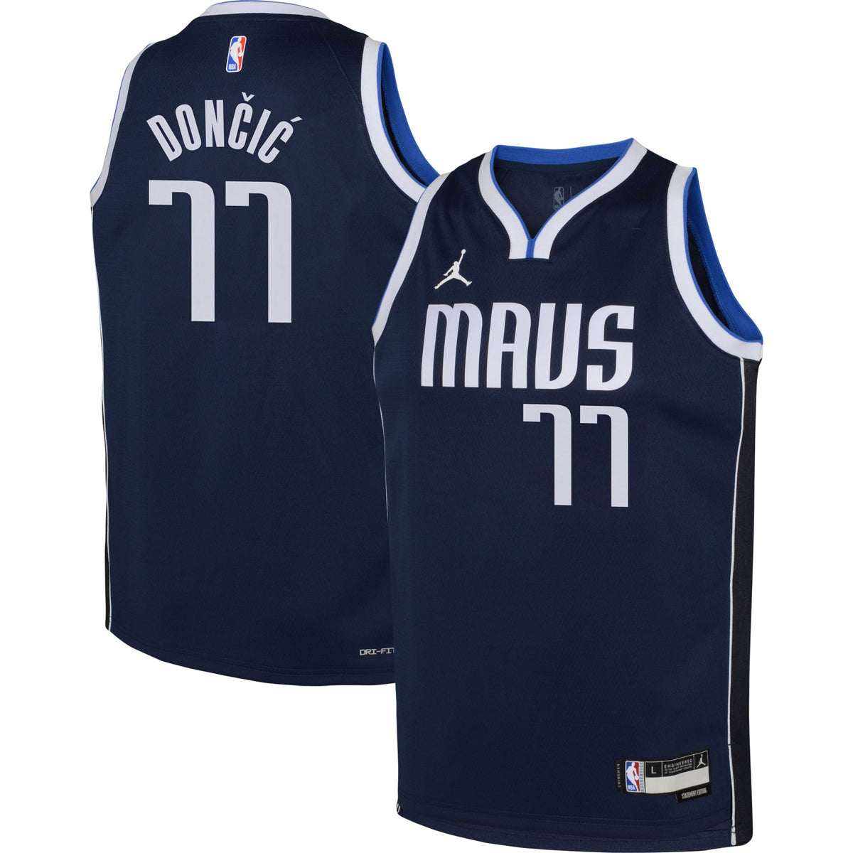 Luka Doncic Dallas Mavericks Jordans Brand Youth Swingman Jersey - Statement Edition - Navy